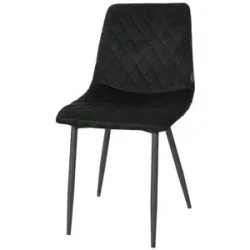 Höffner Esszimmerstuhl mit Samtbezug Telde ¦ schwarz ¦ Maße (cm): B: 45 H: 83