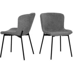 Höffner Stuhl 2er-Set Fabio ¦ grau ¦ Maße (cm): B: 48 H: 83