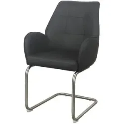 Höffner Schwingstuhl Lederbezug James ¦ schwarz ¦ Maße (cm): B: 56 H: 89,5 T: 59.5