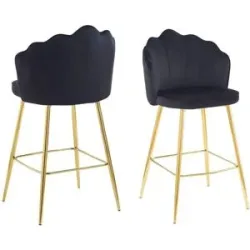 Höffner Barhocker 2er-Set  Hanna ¦ schwarz ¦ Maße (cm): B: 52 H: 100