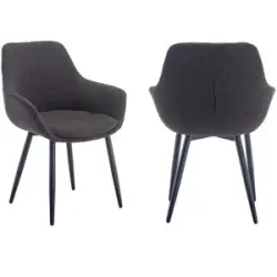 Höffner Stuhl 2er-Set  Nila ¦ grau ¦ Maße (cm): B: 64 H: 86