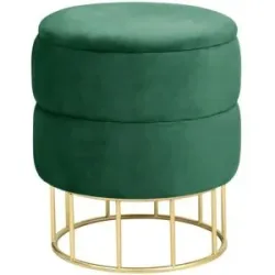 Höffner Pouf mit Stauraum Elisa ¦ grün Ø: 37