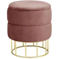 Höffner Pouf mit Stauraum Elisa ¦ rosa/pink ¦ Maße (cm): H: 42  Ø: 37