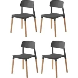 Höffner Stuhl 4er-Set  Soro ¦ schwarz ¦ Maße (cm): B: 45 H: 75