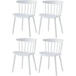 Höffner Stuhl 4er-Set  Exchange ¦ weiß ¦ Maße (cm): B: 46,5 H: 75