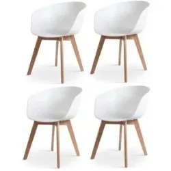 Höffner Stuhl 4er-Set  Alborg ¦ weiß ¦ Maße (cm): B: 55 H: 76