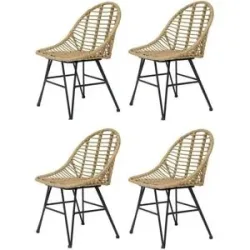 Höffner Stuhl 4er-Set  Saigon ¦ braun ¦ Maße (cm): B: 50 H: 80