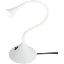 Höffner LED-Schreibtischleuchte  mit Flexarm weiß   ¦ weiß ¦ Maße (cm): B: 35,5 H: 31,8