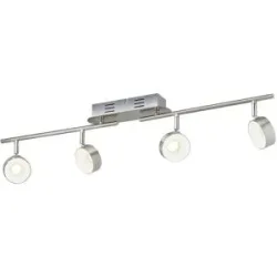 KHG LED-Spot  4-flammig Nickel matt   ¦ silber ¦ Maße (cm): B: 83,5 H: 18,5 T: