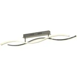 KHG LED-Deckenleuchte  chrom `Wavy`   ¦ silber ¦ Maße (cm): B: 108 H: 15 T: 11.0