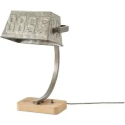 Höffner Tischleuchte  1-flammig  Metallschirm   ¦ silber ¦ Maße (cm): H: 40