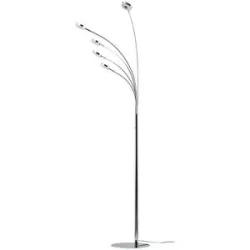 KHG LED-Bogenleuchte  5-flammig  chrom   ¦ silber ¦ Maße (cm): B: 29 H: 200 T: