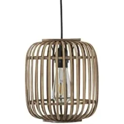 Höffner Pendelleuchte  1-flammig  Holzlamellen  Woven ¦ holzfarben Ø: 22