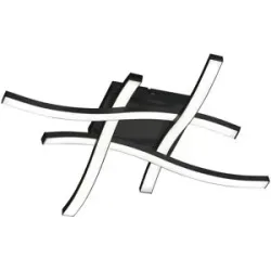 Höffner LED-Deckenleuchte  4-flammig  schwarz   ¦ schwarz ¦ Maße (cm): B: 46 H: 7 T: