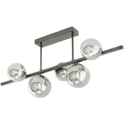 Meisterleuchten Deckenleuchte  5-flg. schwarzchrom/Rauchglas  Hins Black ¦