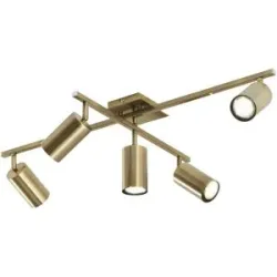 Trio Deckenstrahler  5-flammig  altmessing   ¦ gold ¦ Maße (cm): B: 77,4 H: 22,4