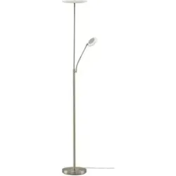 KHG LED-Deckenfluter  2-flammig  Nickel-matt   ¦ silber ¦ Maße (cm): H: 180  Ø: