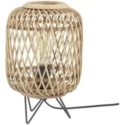 Höffner Tischleuchte  Woven ¦ holzfarben ¦ Maße (cm): H: 32  Ø: 22