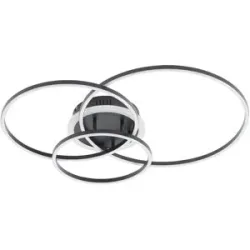 KHG LED-Deckenleuchte  3 Ringe  schwarz   ¦ schwarz ¦ Maße (cm): B: 66 H: 11 T: