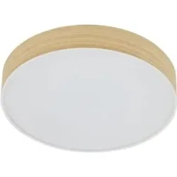 KHG LED-Deckenleuchte Holzoptik/weiß   ¦ holzfarben ¦ Maße (cm): H: 6,5  Ø: 35