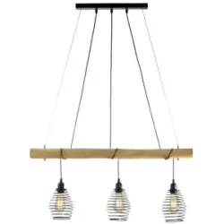 Paul Neuhaus Pendelleuchte  3-flammig  Eukalyptus-Holz/ Metall   ¦ holzfarben ¦