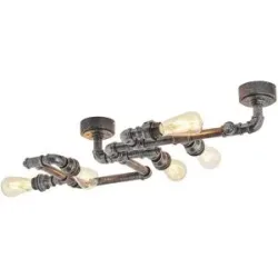 KHG Decken-/ Wandleuchte  5-flammig  Pipe ¦ schwarz ¦ Maße (cm): B: 80 H: 13,5