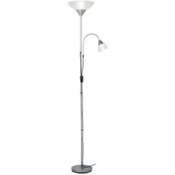 KHG Deckenfluter  2-flammig  Nickel matt   ¦ silber ¦ Maße (cm): H: 180  Ø: 28