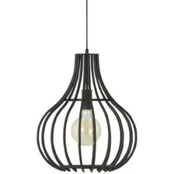 Höffner Pendelleuchte  Cipolle ¦ schwarz ¦ Maße (cm): H: 50  Ø: 40