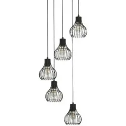 Höffner Pendelleuchte  Cipolle ¦ schwarz ¦ Maße (cm): H: 140  Ø: 35