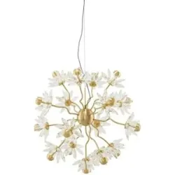 KHG LED-Pendelleuchte  Flower ¦ gold ¦ Maße (cm): H: 150  Ø: 68