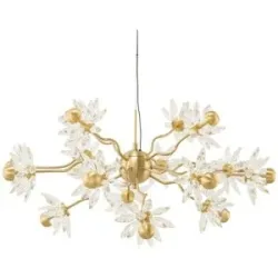 KHG LED-Pendelleuchte  Flower ¦ gold ¦ Maße (cm): H: 180  Ø: 82