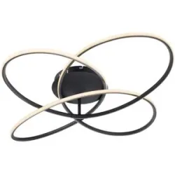 Globo Lighting Deckenleuchte   ¦ schwarz ¦ Maße (cm): H: 13,5  Ø: 80