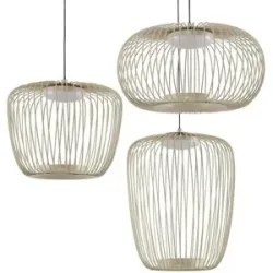 KHG LED-Pendelleuchte Pendelleuchte  ¦ beige ¦ Maße (cm): H: 150  Ø: 62