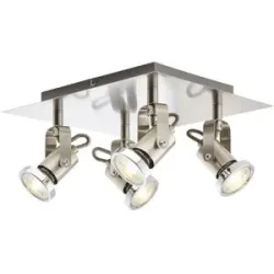 KHG Spot  4-flammig  Nickel matt   ¦ silber ¦ Maße (cm): B: 26 H: 12 T: 24.0