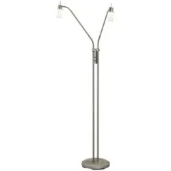 Paul Neuhaus LED- Stehleuchte  2-flammig  nickel matt   ¦ silber ¦ Maße (cm): H: