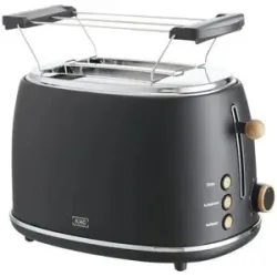 KHG Toaster  TO-850 MSH ¦ schwarz ¦ Edelstahl,Metall,Kunststoff ¦ Maße (cm): B: