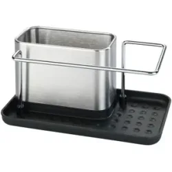 Höffner Spülbeckenorganizer  Orio ¦ silber ¦ Aluminium,Kunststoff ¦ Maße (cm): B: 21 H: