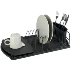 Höffner Geschirrabtropfer  Basic ¦ schwarz ¦ Maße (cm): B: 47,5 H: 11
