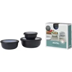 Mepal Multischüssel-Set  Cirqula ¦ schwarz ¦ Kunststoff ¦ Maße (cm): B: 19,2 H: