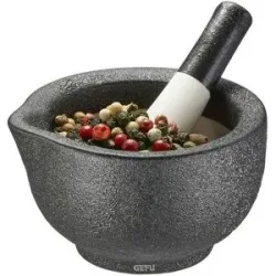 Gefu Mörser  GRINO ¦ grau ¦ Porzellan ¦ Maße (cm): B: 7,9 H: 4,7