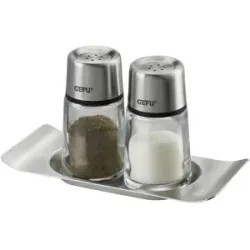Gefu Salz- und Pfefferstreuer Set  BRUNCH ¦ silber ¦ Glas,Edelstahl ¦ Maße (cm):