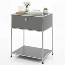 Floordirekt Metallregal   ¦ grau ¦ Maße (cm): B: 50 H: 65