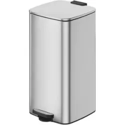 Höffner Mülleimer   ¦ silber ¦ Stahl,Kunststoff ¦ Maße (cm): B: 28,5 H: 54,4