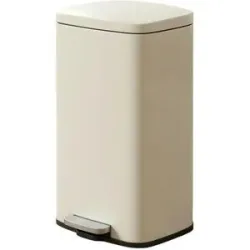 Höffner Mülleimer   ¦ beige ¦ Stahl,Kunststoff ¦ Maße (cm): B: 34,8 H: 63,3
