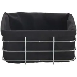 KHG Brotkorb   ¦ schwarz ¦ Edelstahl,Textil ¦ Maße (cm): B: 23 H: 21,5 T: 11.0
