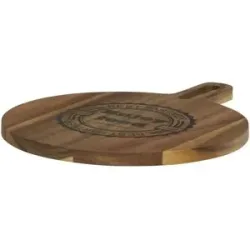 KHG Tablett rund mit Aufdruck  Tabletts aus Akazienholz ¦ holzfarben ¦ Holz ¦