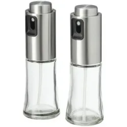 KHG Öl- und Essigspender   ¦ silber ¦ Edelstahl,Glas ¦ Maße (cm): H: 10,5  Ø: 5