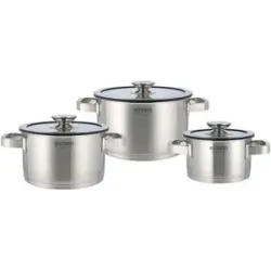 Meisterkoch Topfset 3-teilig TRIBUS ¦ silber ¦ Edelstahl