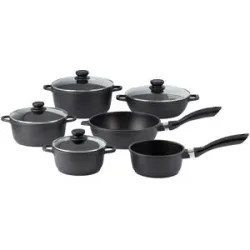 KHG Topfset  6-teilig  PAULA ¦ schwarz ¦ Aluminium-Guss