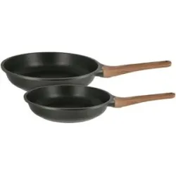 KHG Pfannenset  2-teilig   ¦ schwarz ¦ Aluminium-Guss ¦ Maße (cm): B: 31 H: 12
